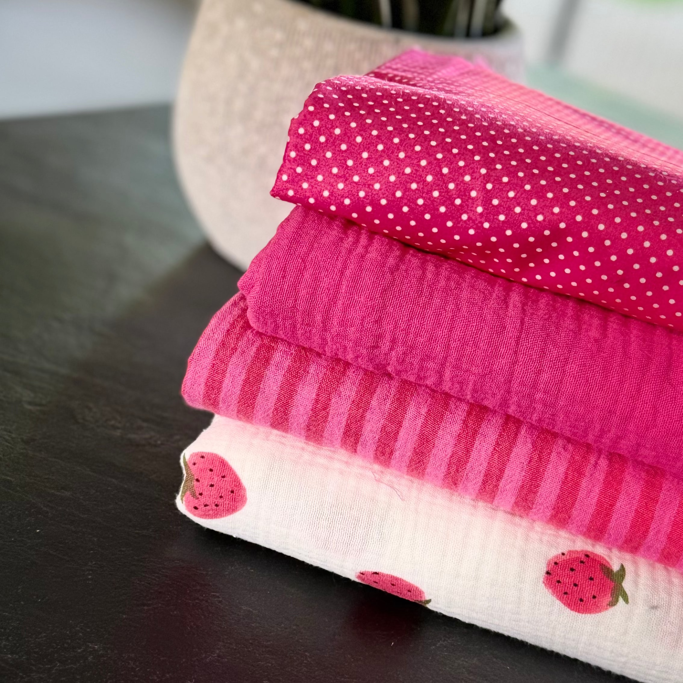 Snood gaze de coton FRAISES