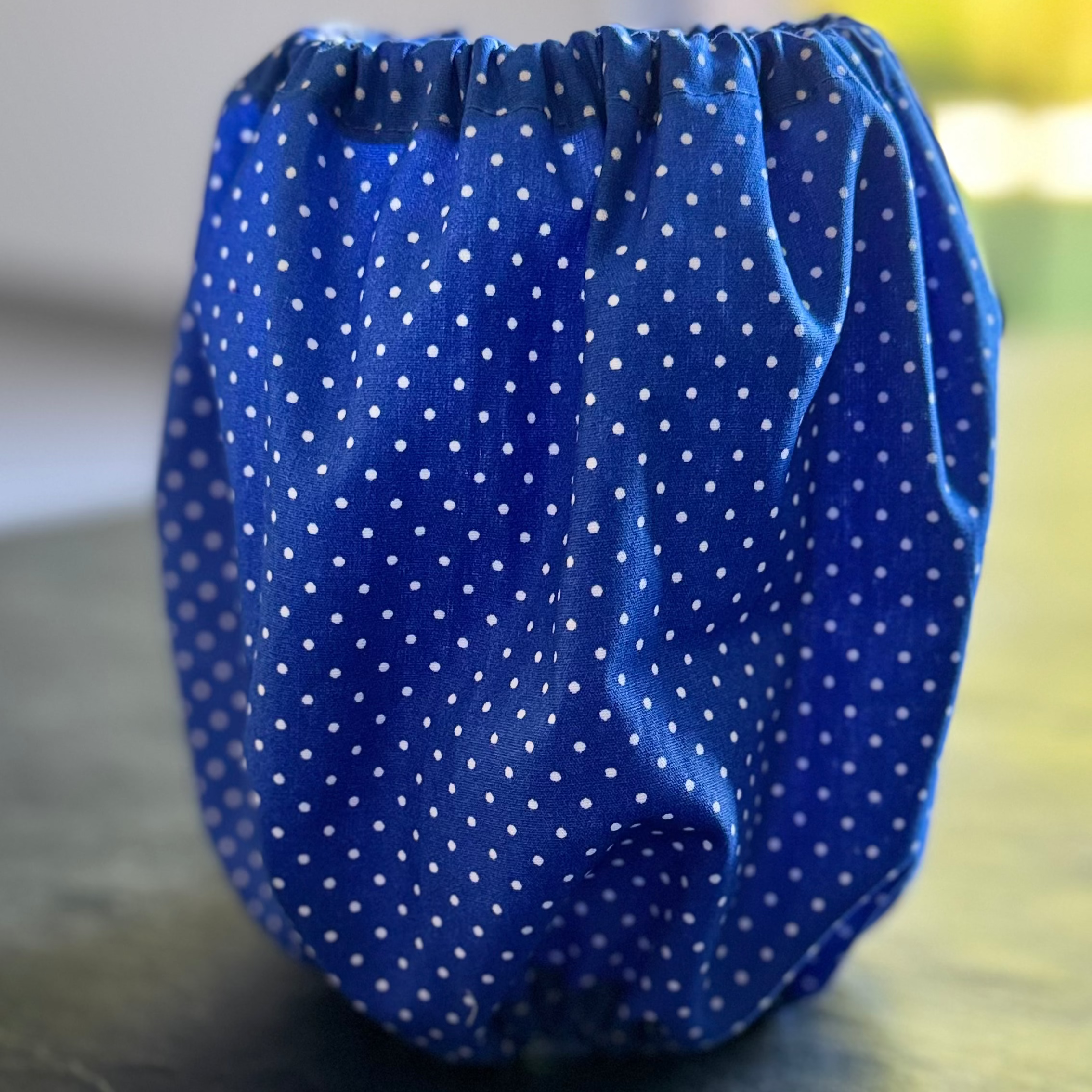 Snood coton  POIS BLEU INTENSE
