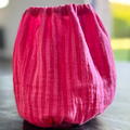 Snood Gaze de coton réversible RAYÉ ROSE