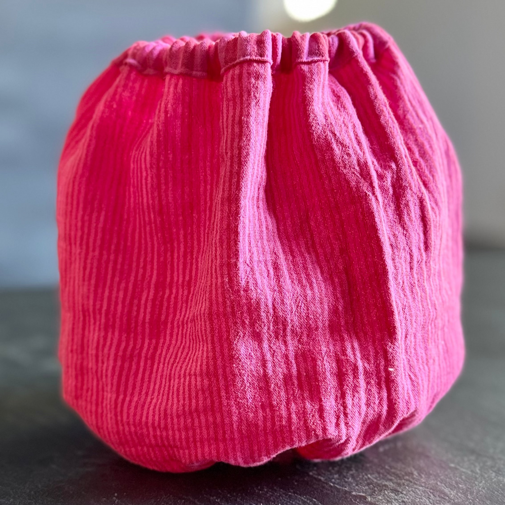 Snood Gaze de coton réversible RAYÉ ROSE