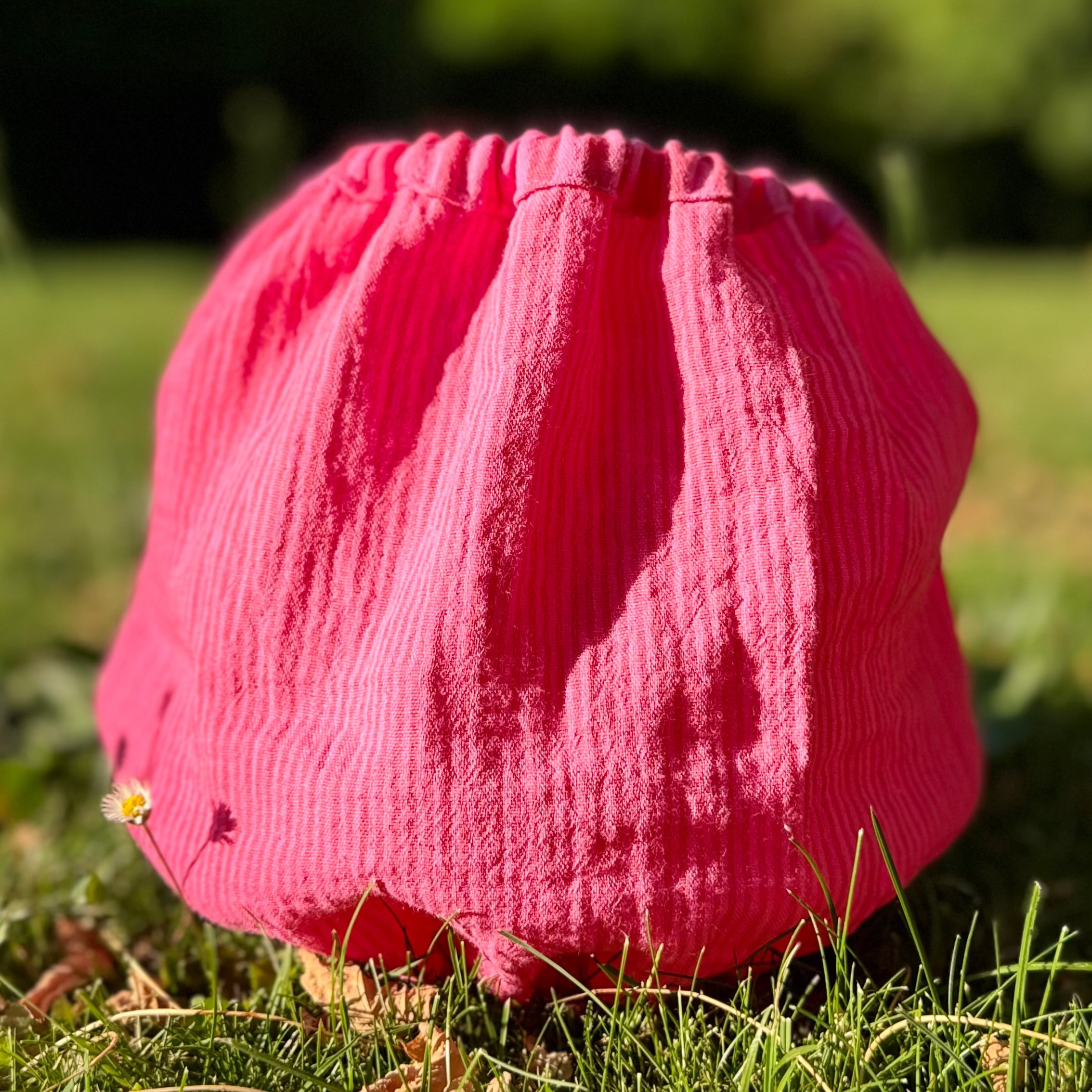 Snood Gaze de coton réversible RAYÉ ROSE
