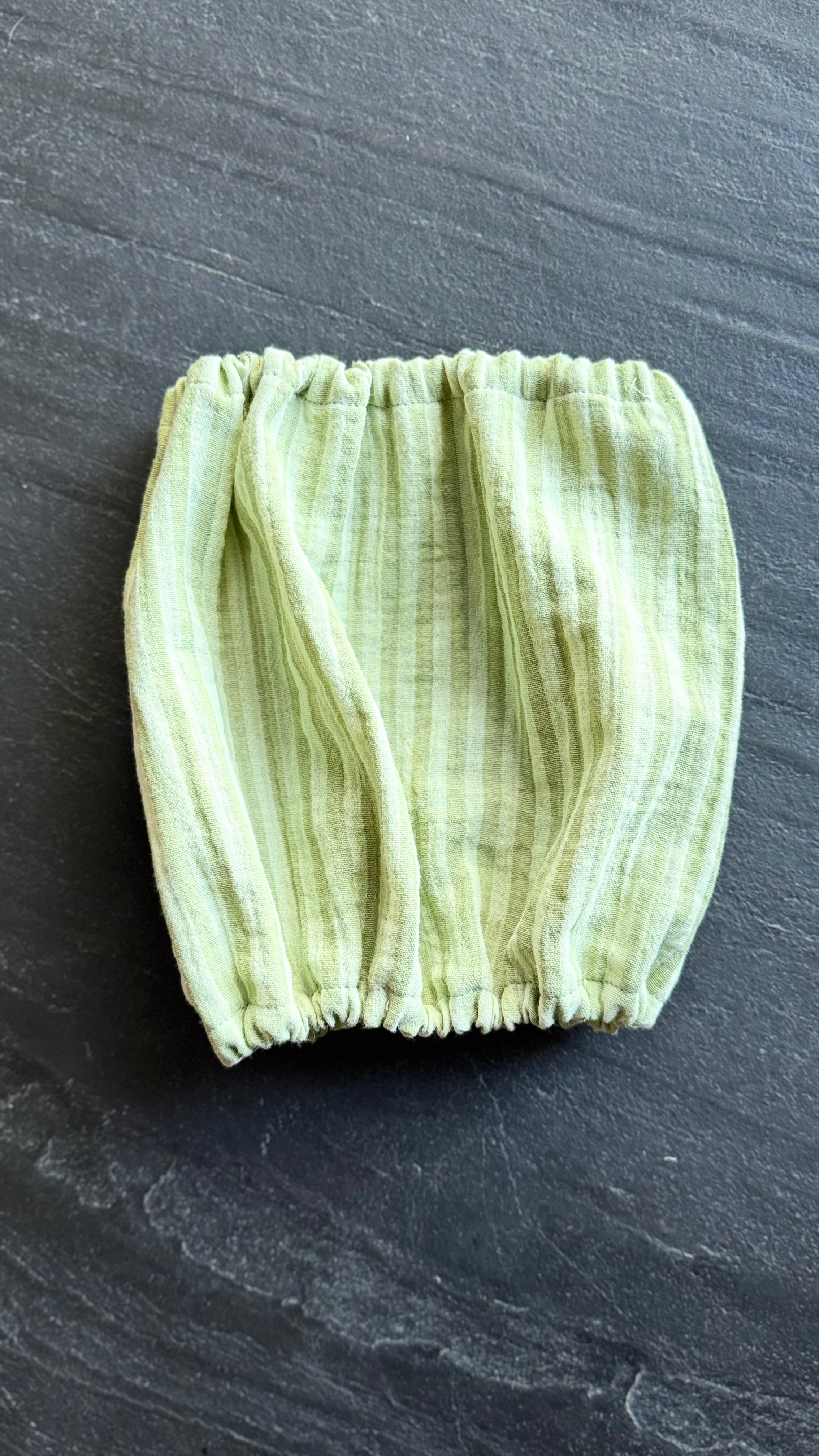 Snood Gaze de coton réversible RAYÉ VERT
