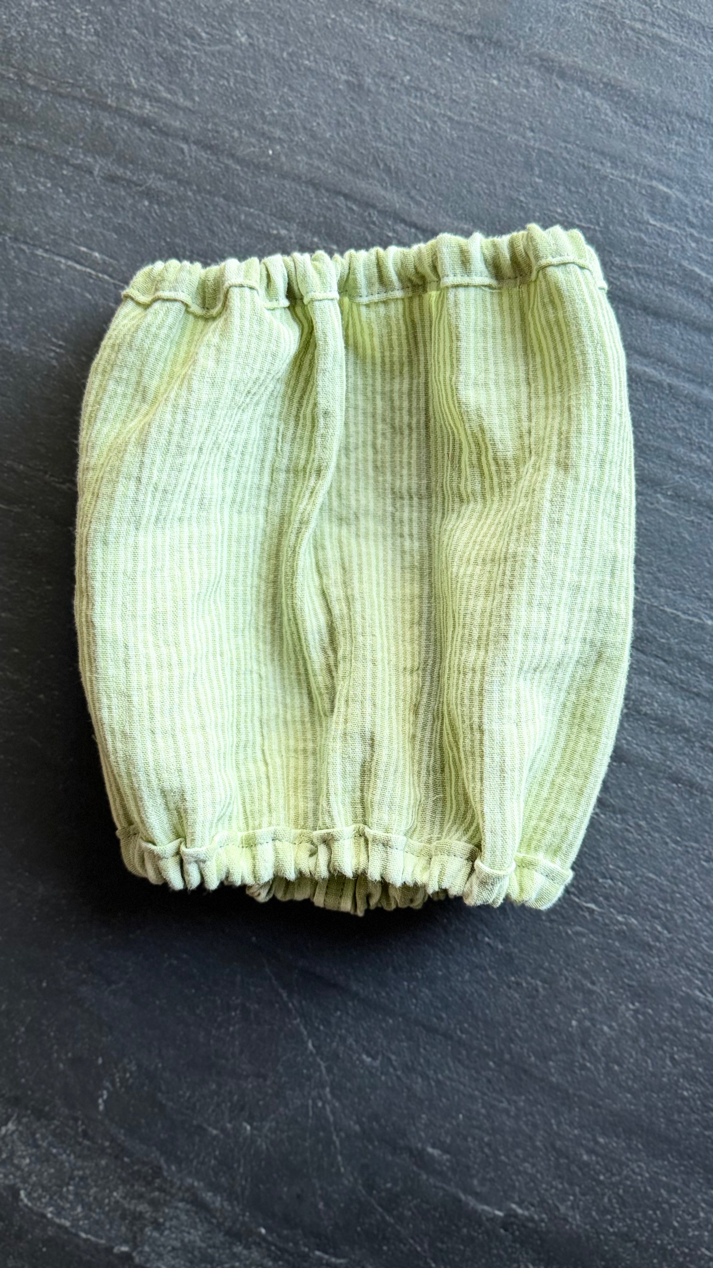 Snood Gaze de coton réversible RAYÉ VERT