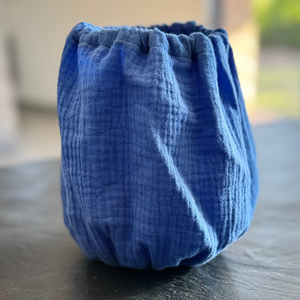 Snood Gaze de coton uni BLEU ROI